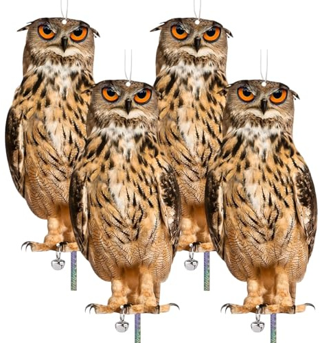Kungfu Mall Vogelabwehr Balkon, Vogelschreck, 4 Stück Pappe Adler Vogelscheuche, Taubenschreck für Balkon, Spatzen Vertreiben, Vertreiben Vögel, Abwehr Gegen Tauben mit Vogelabwehr Band Garten Deko