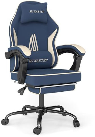 LXRADEO Ergonomic Gaming Chair with Footrest & Lumbar Support - Adjustable Racing Style Computer Chair for Adults, Teens, Kids -Office Desk Chair with Swivel Base, Cute Gamer Design