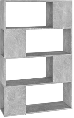 vidaXL Book Cabinet Room Divider Concrete Grey 80x24x124.5cm Engineered