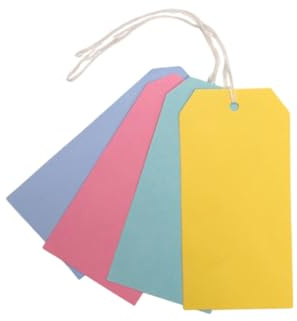 Pack of 30 Assorted Colour Luggage Strung Tags 75 x 135mm