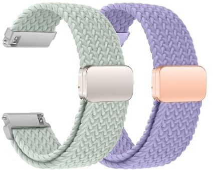 KUBFDL Nylon Uhrenarmband 22mm 20mm 18mm Elastisch Armband mit Magnetisch Verschluss für Damen Herren Schnellverschluss Smartwatches Ersatzarmband Verstellbares Atmungsaktive Sport Uhrenarmbänder
