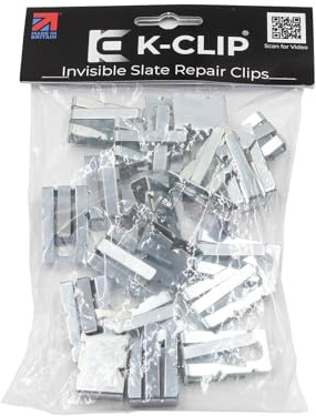 K-Clip Invisible Slate Repair Clips - 1 Pack (20 Clips)