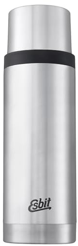 Esbit Thermoflasche Sculptor - Isolierte Flasche aus Edelstahl für warme und kalte Getränke – 1000 ml in Edelstahl