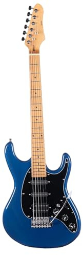 Guitare Électrique Gaucher Guitare Électrique À 7 Cordes Pour Droitier Corps Solide Modèle Débutant En Micro SSH Bleu