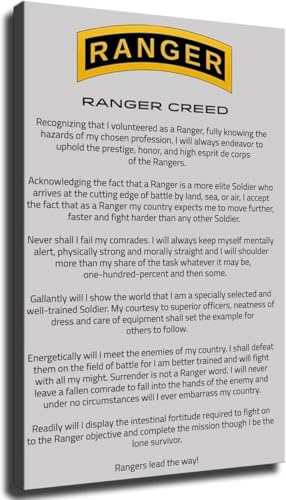 Canvas Wall Art - Military Motivation Quote Poster Set - Ranger Creed Inspired Decor for Gym and Office Inspiration Wall(Unframed,08x12inch(20x30cm))