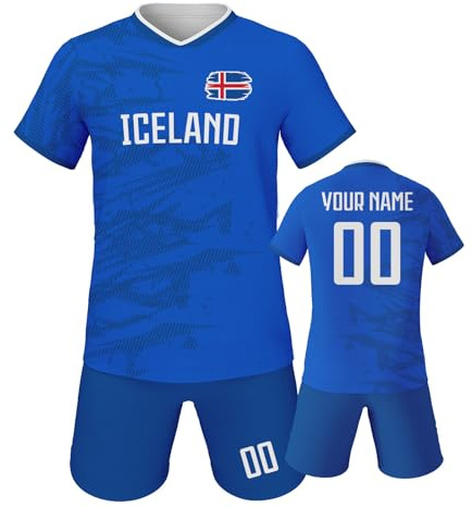 Zlaamty 2026 Personalisiertes Fußball Trikot Kinders Fusstball Shorts&Trikots mit Name Nummer Team Logo Fußball Trikot