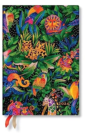 Paperblanks 12-Monatskalender 2024 Jungle Song | Vertikal | Midi (130 × 180 mm)