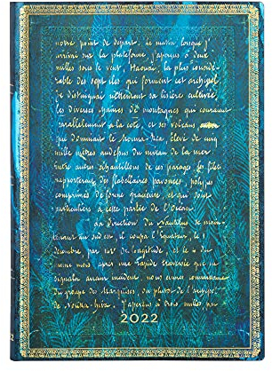 Paperblanks 12 Monate Softcover Flexis Kalender 2022 Verne, 20.000 Meilen | Horizontal | Midi (125 × 175 mm)
