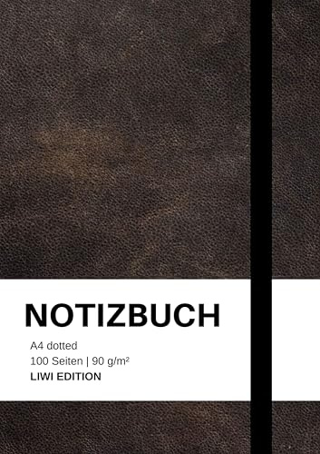 Notizbuch A4 dotted - 100 Seiten Soft Cover - schwarz - FSC Papier: Bullet Journal A4 punktiert - 90g/m²