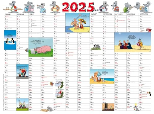 Uli Stein Kalenderkarte 2025 VE 5: Kompakter Planer für den Schreibtisch (Uli Stein Kalender 2025)