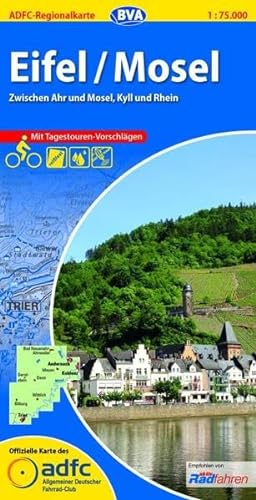 ADFC-Regionalkarte Eifel/ Mosel mit Tagestouren-Vorschlägen, 1:75.000, reiß- und wetterfest, GPS-Tracks Download: Zwischen Ahr und Mosel, Kyll und Rhein (ADFC-Regionalkarte 1:75000)