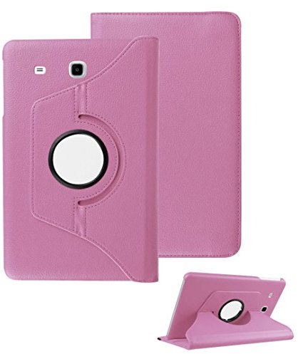 SOTEFE® Samsung Galaxy Tab A6 7.0 T280 Funda - 360°Rotación Cuero PU Funda Soporte Protección Cáscara para Tablet Samsung Galaxy Tab A 7.0 SM-T280 + Protección de Pantalla-Rosa