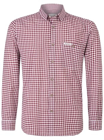 Stockerpoint Campos3 Herren Trachtenhemd, Bordeaux, XXL