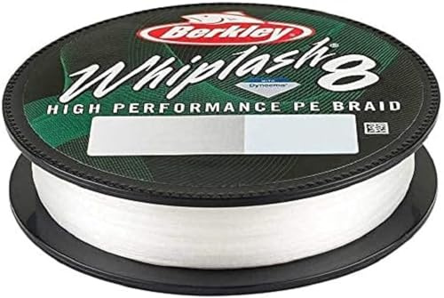Berkley Whiplash 8 geflochtene Angelschnur – 100 % Dyneema 8-faches Geflecht für Salzwasser- und Süßwasserangeln