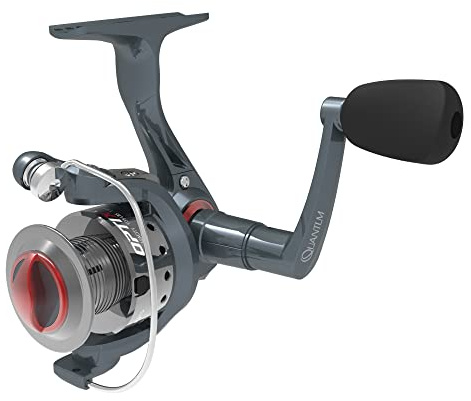 Quantum Optix - Carrete de Pesca Giratorio, Carrete tamaño 40, recuperación Intercambiable para Mano Derecha o Izquierda, Carrete de Aluminio, Alambre de fianza de Acero Inoxidable, antirretroceso