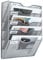 EasyPAG Metal 5 Tier A4 Wall Mounted Document Holder,Hanging Wall File Organiser,Pigeon Holes Storage,Wall Pocket,Filing Tray,Magazine Rack for Office & Home,Silver