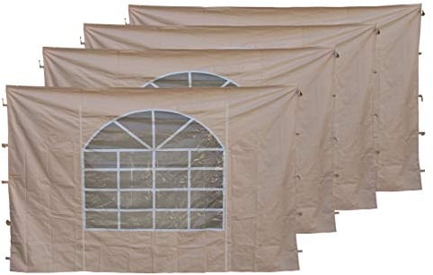 QUICK STAR 4 Seitenteile mit PVC Fenster 300x195cm für Pavillon Sahara 3x3m Seitenwand Sand