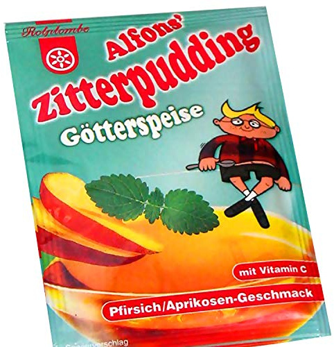Rotplombe Alfons Zitterpudding Götterspeise Pfirsich-Aprikose