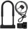 DINOKA - Candado en U para bicicleta, candado en D, anticorte, con cable flexible de 1,2 m y soporte de montaje, alta seguridad para bicicleta, patinete eléctrico y motocicletas