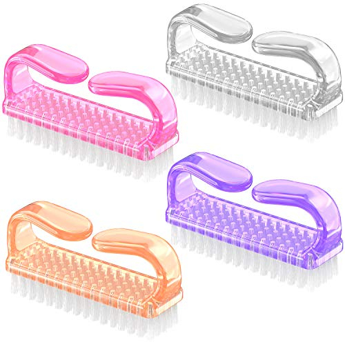 4 Pcs Nagelbürste, Larbois Schrubbbürste mit Kunststoffgriff Umweltfreundliche Fingernagelbürste mit weichen Borsten Nagelmaniküre