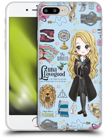 Head Case Designs Offizielle Harry Potter Luna Muster Deathly Hallows XXXVII Gelhülle [Militärischer Schutzgrad] Kompatibel Mit Apple iPhone 7 Plus/iPhone 8 Plus Und Kompatibel Mit MagSafe