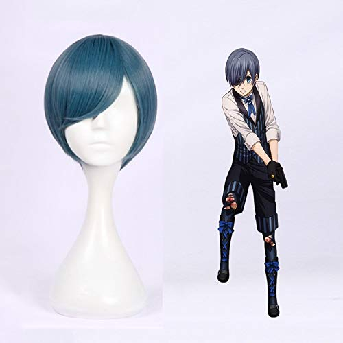 Anime Black Butler Cosplay Perücken Ciel Phantomhive Cosplay Perücke Hitzebeständige synthetische Perücke Haare Halloween Party Kuroshitsuji Perücke