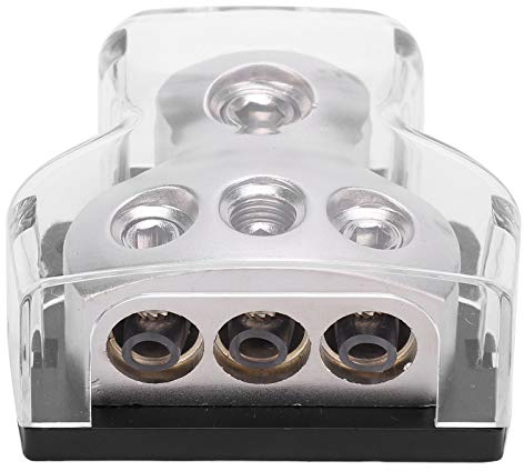 Sicherungshalter Verteilungsblock, Energieverteilung Out Block Splitter, Zinklegierungs Ground Kabel Splitter Verteilerblock 1 In 3 Out Car Audio Power/Erdungskabel Verteilerblock
