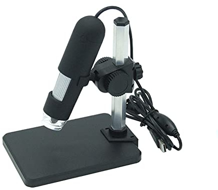 I38CS Digitales Mikroskop mit 1000x Vergrößerung, 8 LED, 2MP USB Mini Videokamera, Endoskop Lupe mit Ständer