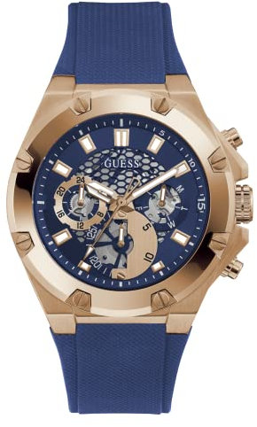 GUESS Homme Analogique Quartz Montre avec Bracelet en Silicone GW0334G3
