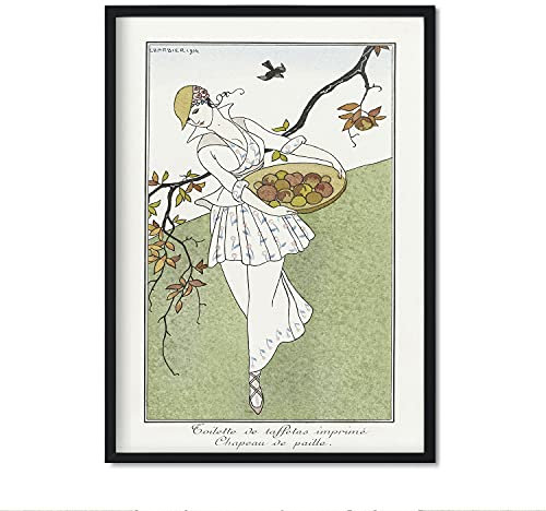 Nacnic Vintage Print Modell 062. Poster mit Kunstwerk Art Deco vom französischen Künstler George Barbier. Innenausstattung. A4-Größe mit Rahmen.
