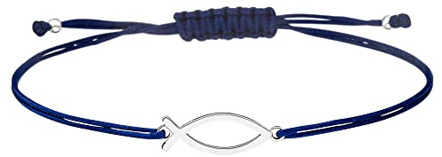 SCHOSCHON Armband ICHTHYS Fisch-Symbol 925 Silber Geschenk Konfirmation | für Mädchen zur Erstkommunion, Firmung