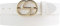 BELTINGER Damen-Gürtel EMIL aus Vollrindleder 3 cm | Schmaler Ledergürtel für Damen 30mm | Gold glänzend | Weiß 95cm