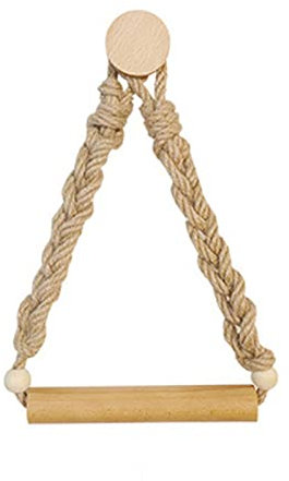 WYJRO Porte-Papier Hygiénique en Corde, Étagère Papier Hygiénique Vintage Corde de Chanvre, Support Papier Toilette Mural Industriel, Noir Porte-Rouleau pour Salle de WC et Cuisine Deco,B