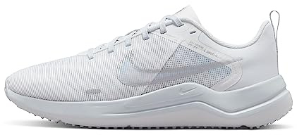 Nike Damen Downshifter 12 Sneaker, White Metallic Silver Pure Platinum, 42.5 EU