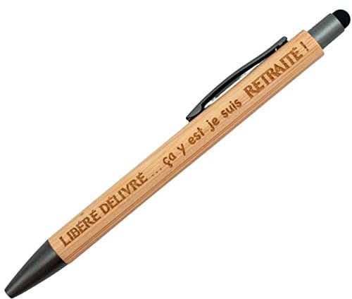 Ernestine - Stylo tactile retraite cadeau départ en retraite homme ou femme - cadeaux collègue humour - cadeau humour départ - message drôle fête travail - cadeaux retraité