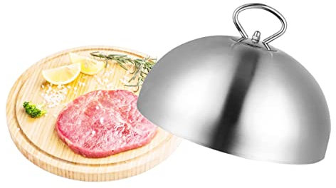 UPKOCH Steel Grill Lid Oil Cover Mesh Food Cover Dome for Teppanyaki Microwave Lid Cooking Tool Restaurant Home Use