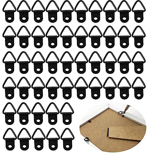 50 Piezas Gancho para Marco,Ganchos para Colgar Cuadros,Ganchos de Fotos Colgador,Ganchos de Anillo Triangulares,Marco de Fotos Ganchos Durable,Ganchos Cuelga Cuadros para Pinturas Obras de Arte