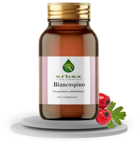 ERBEX - Biancospino 160 Compresse | Estratto Crataegus laevigata 300 mg | Benessere Cardiovascolare e Rilassamento