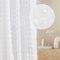ROOM99 Gardine mit Kräuselband Casablanca 500 x 250 cm Breite x Höhe Wohnzimmer Transparent modern Vorhang Schal Wohnzimmer Schlafzimmer für Schinensystem Weiß Pompons, 1 Stück