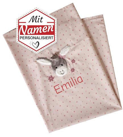 LALALO Sommerdecke mit Namen Bestickt, UV-Decke Schmusedecke Kuscheldecke Decke Kinderdecke Junge Mädchen