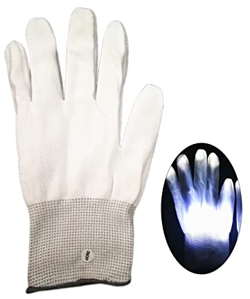 LEEINTO Leuchtende Handschuhe Mit Blinkendem Licht Dunkeln Leuchtende Handschuhe Spielzeug Für Jungen Und Mädchen Alter Von 5–12 Jahren Leuchtende Halloween Handschuhe Für Clubbing Leuchtende
