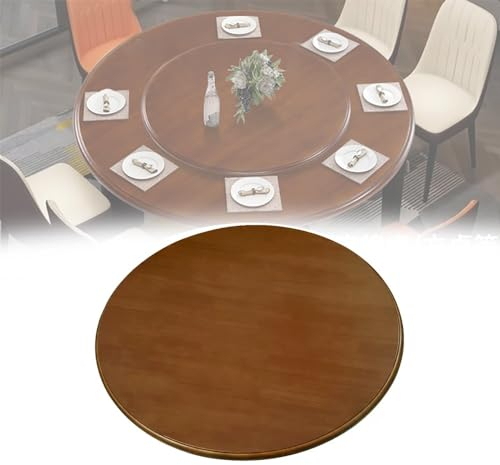 60 70cm Lazy Susan Bandeja Giratoria De Madera, 80cm Bandeja De Servicio Redondo para Mesa De Comedor, Grande Plato Giratorio Rotatoria De 360°(Walnut-B,70cm/28in)