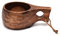 Finland Kuksa - Taza de café portátil con mango de madera de acacia, gancho de cuerda, taza de leche, taza de café