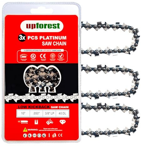 10 Inch Chainsaw Chain Fits Worx WG309, Sun Joe SWJ803E SWJ807E, Craftsman 20V, Husqvarna, Makita, 10 Inch Remington Pole Saw Chain,713-04088, S40(91EOPX40)