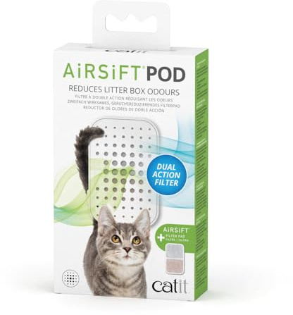 Catit Airsift Pod - wiederverwendbarer Airsift Filterpadhalter- reduziert Katzentoilettengerüche