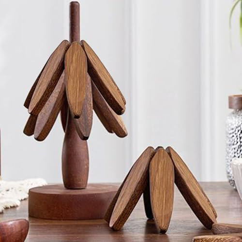 Dessous De Verre en Forme d'arbre en Bois, Dessous De Plat Réutilisable, Sets De Table en Bois, Tapis De Table en Forme d'arbre, Dessous De Plat en Bois, Dessous De Verre Lisses Et Délicats