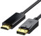 LUCKGONI Cable convertidor macho a macho compatible con DisplayPort a HDMI para computadoras y portátiles habilitados para DisplayPort