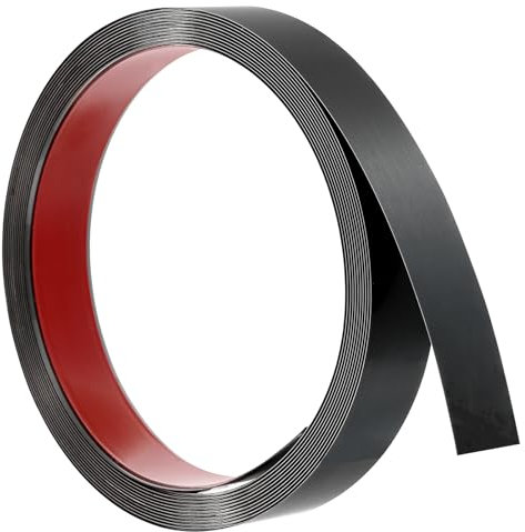 sourcing map Moulure murale autocollante en acier inoxydable avec finition brossée métallisée pour décoration d'intérieur, 5 m x 2,5 cm, noir