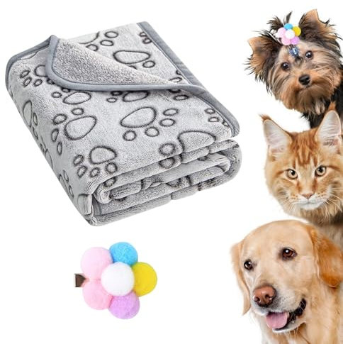 Manta Suave de Felpa para Perros,Manta de Franela para Perros Gatos,Mantas Cálida para Mascotas,Grande Manta Invierno para Perros Medianos y Grandes,Mantas Mullida Lavables para Sofá,76 X 104 CM
