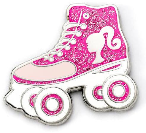 Barbie Anstecknadel mit Rollschuhen, Rosa, Einheitsgröße, Zink